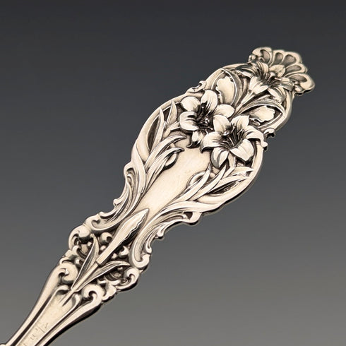 約 1900 年美國古董純銀甜點湯匙 36 克鱈魚製造